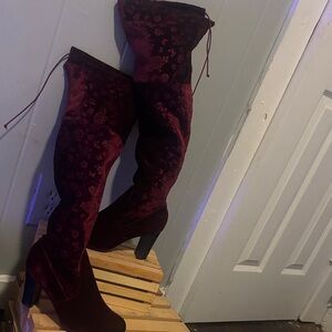 Discovery Deep Red Over-the-Knee Boots